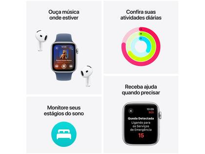 Apple Watch SE GPS Caixa Meia-noite de Alumínio 44mm Pulseira Esportiva Meia-noite