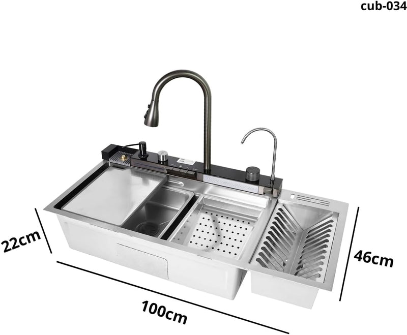CUBA GOURMET PARA COZINHA AÇO INOX 304 MULTIFUNCIONAL COM CALHA