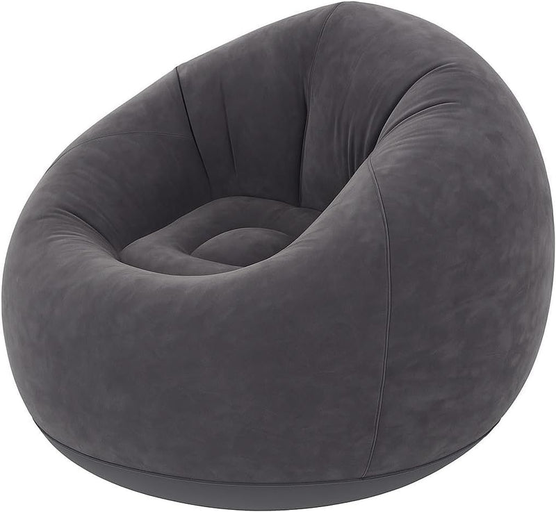 Sofá Poltrona Puff Inflável Deluxe Aveludado Gigante - Impermeável, 100kg, Bomba Inclusa, Conforto Interno, Design Moderno e Portátil