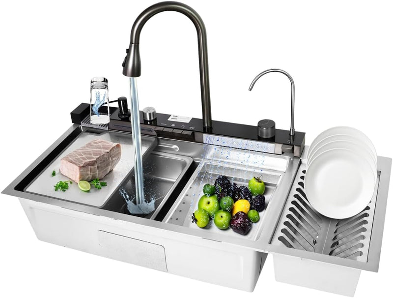 CUBA GOURMET PARA COZINHA AÇO INOX 304 MULTIFUNCIONAL COM CALHA