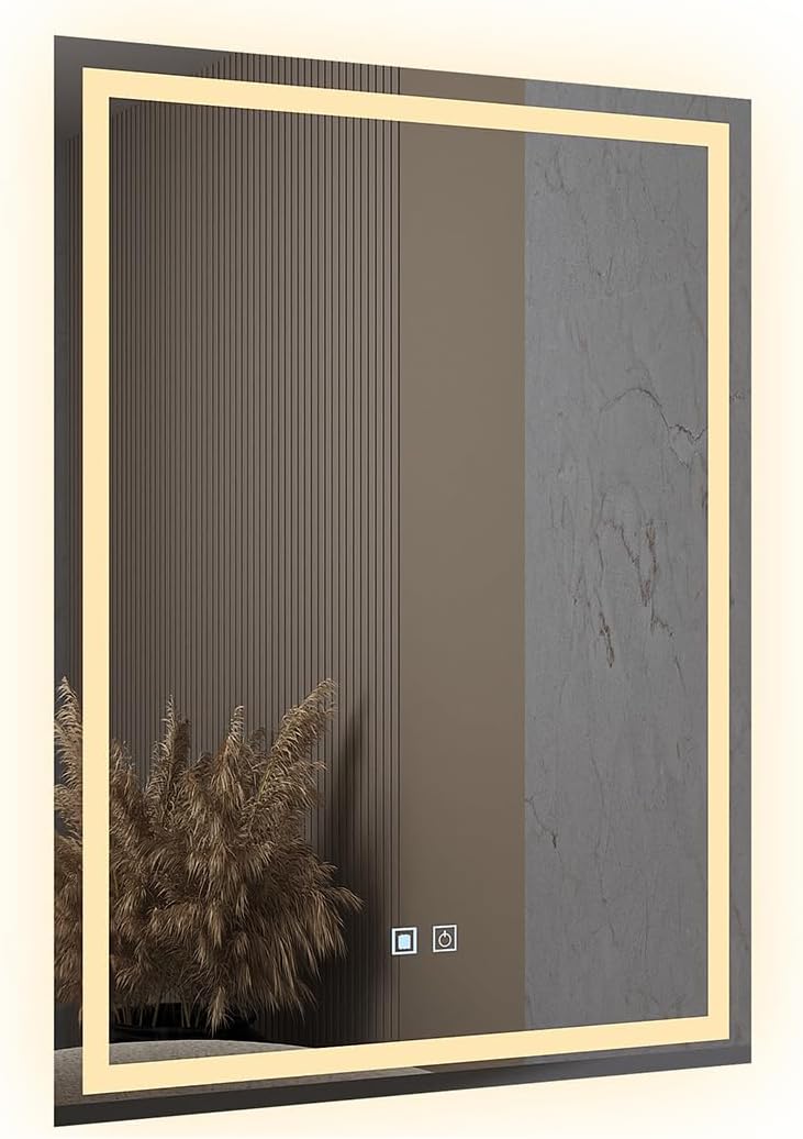 Espelho LED 3 Cores Banheiro Dual Touch c/Desembaçador (80CmX60Cm) 110v