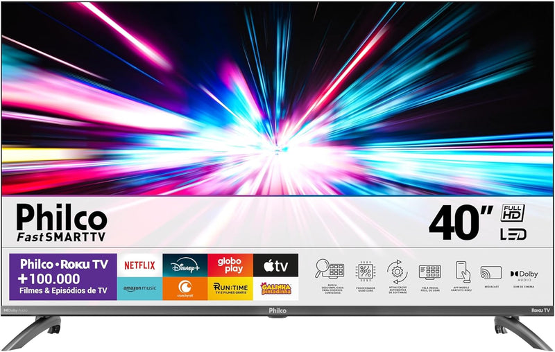 Smart TV 40” Philco Roku TV LED