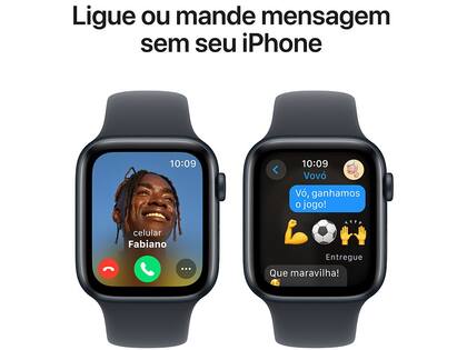 Apple Watch SE GPS Caixa Meia-noite de Alumínio 44mm Pulseira Esportiva Meia-noite