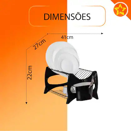 Escorredor De Louca Cozinha 13 Pratos Copo Duplo 2 Andares Porta Talheres